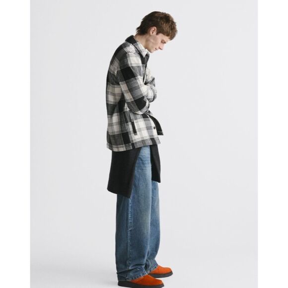Zara Plaid Overshirt Button Down Outerwear Jacket - Picture 2 of 7